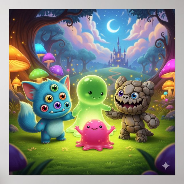 Poster Monstres Whimsical Baby (Devant)
