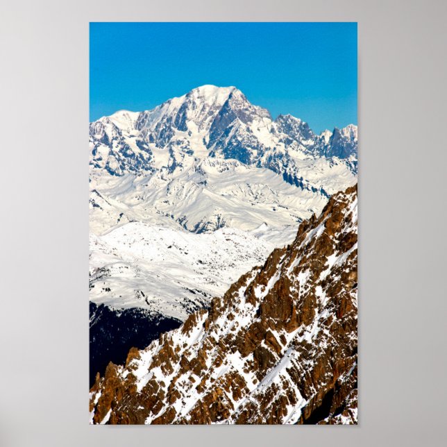 Poster Mont Blanc Méribel Alpes françaises France (Devant)
