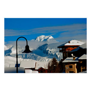 Poster Mont Blanc Peisey Vallandry Alpes françaises Franc