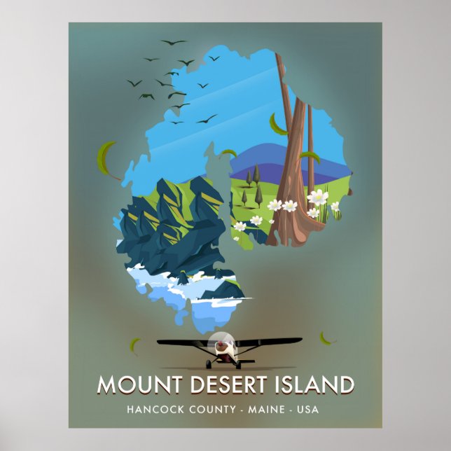 Poster Mont Desert Island, comté de Hancock, Maine, États (Devant)