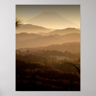 Poster Mont Fuji au-dessus des collines