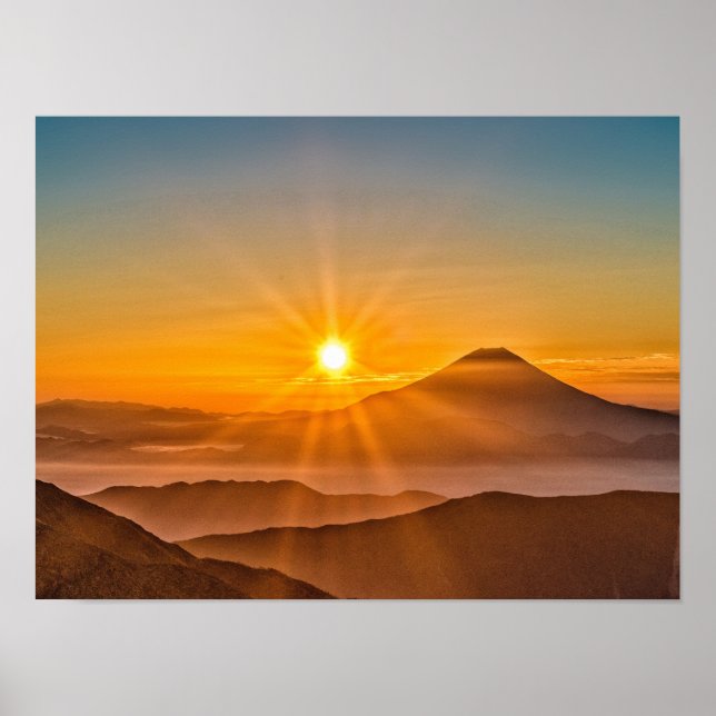 Poster Mont fuji japan volcan (Devant)