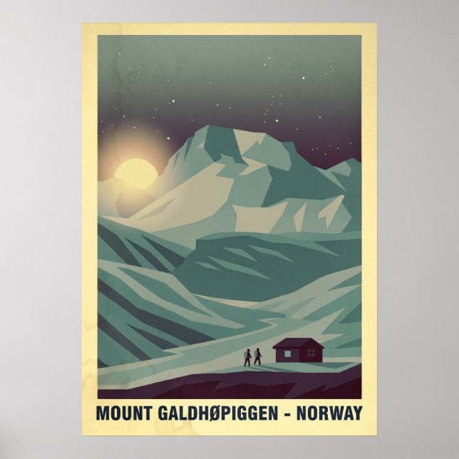 Poster Mont Galdhøpiggen Norvège V05 (Devant)