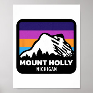 Poster Mont Holly Michigan Ski Snowboard Famille Sk