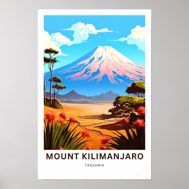 Poster Mont Kilimandjaro Tanzanie Imprimer (Devant)