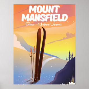 Poster Mont Mansfield, Stowe ski du nord du Vermont