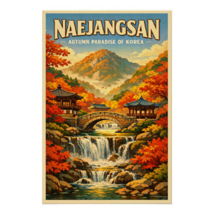 Poster Mont Naejangsan, Corée du Sud, dans un style class