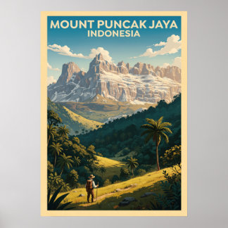 Poster Mont Puncak Jaya Indonésie V03