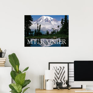 Poster Mont Rainier   Reflet dans un étang de montagne