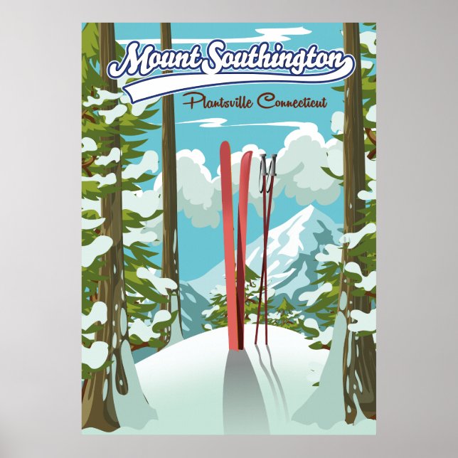 Poster mont southington plantsville, connecticut ski (Devant)