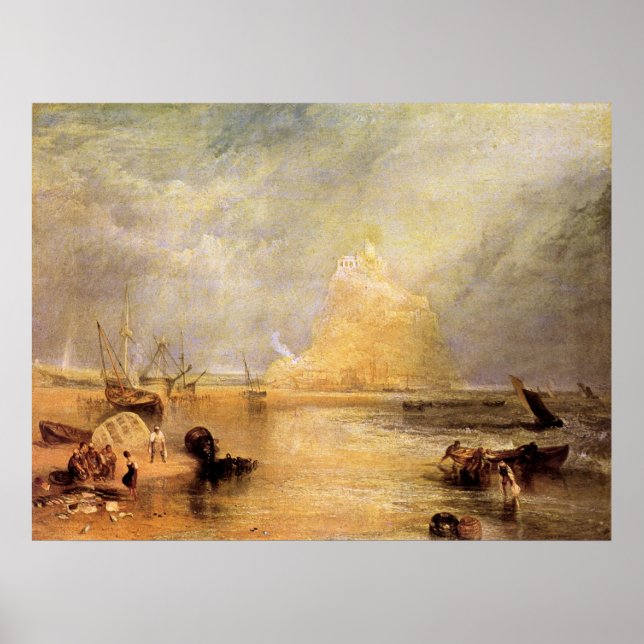 Poster Mont St. Michaels, Cornouailles par Joseph Turner (Devant)