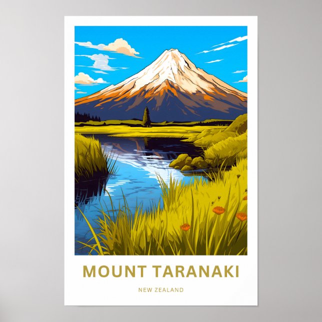 Poster Mont Taranaki Nouvelle-Zélande Imprimer (Devant)