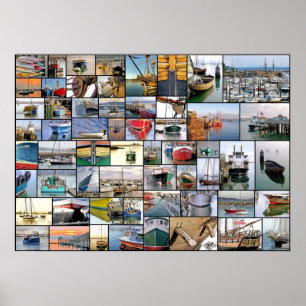 Poster Montage de bateaux 28 x 20