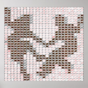 Poster Montage de carte de jeu de danseurs