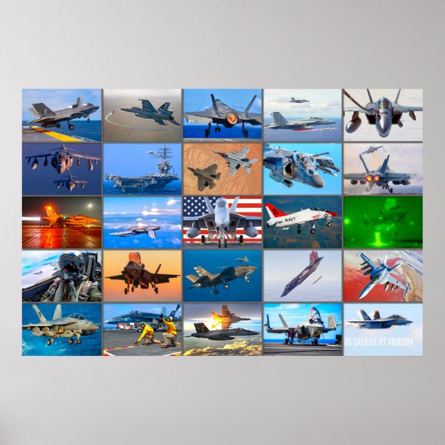 POSTER "MONTAGE" DE L'AVIATION DE CARRIER US (Devant)