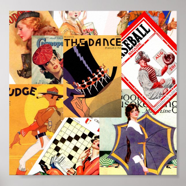 Poster Montage de magazine vintage (Devant)