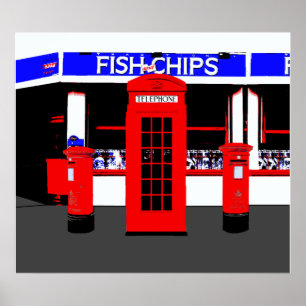 Poster Montage d'icônes anglais