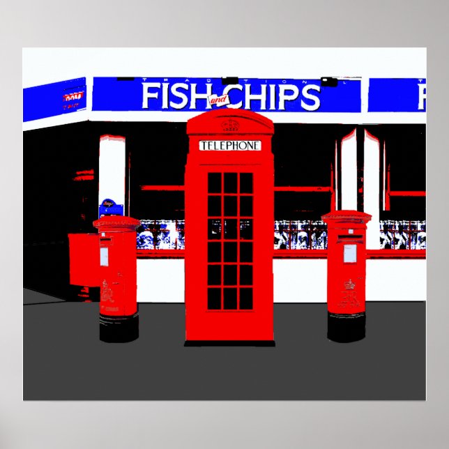 Poster Montage d'icônes anglais (Devant)