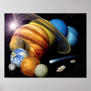 Poster Montage du système solaire de la NASA JPL Photos s