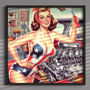 Poster Montage mécanique vintage