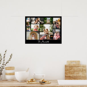 Poster Montage minimaliste simple de 12 photos uniques