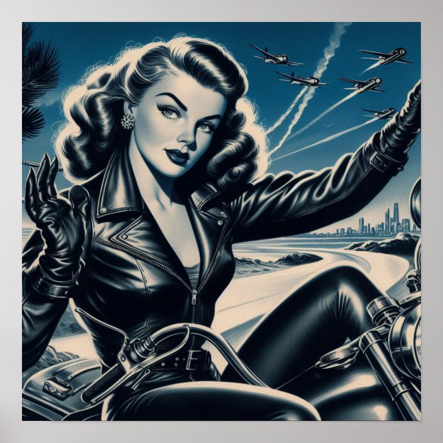 Poster Montage vintage de moto (Devant)