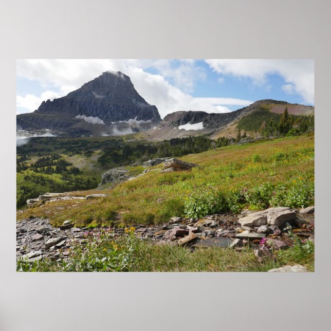 Poster Montagne Bearhat et ruisseau glaciaire (Devant)