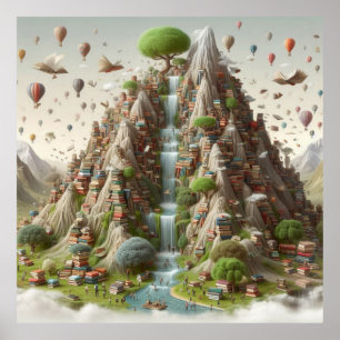 Poster Montagne des livres