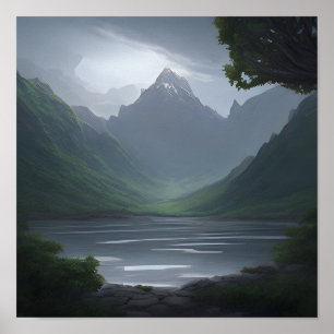 Poster Montagne en forme de spirale