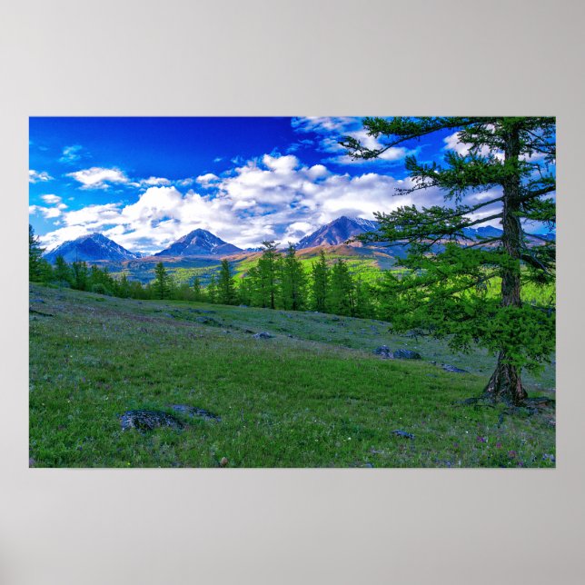 Poster Montagne mongole (Devant)