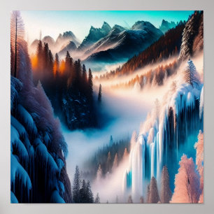 Poster Montagne Neige