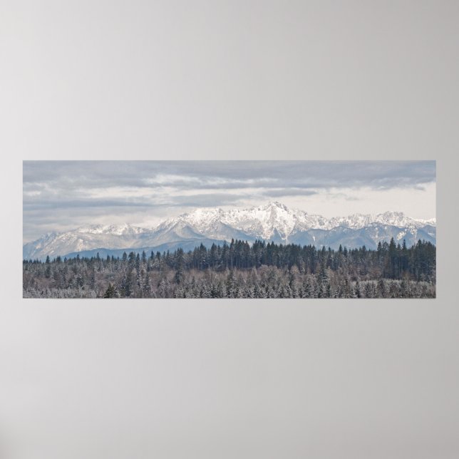 Poster Montagne olympique 36X12 (Devant)
