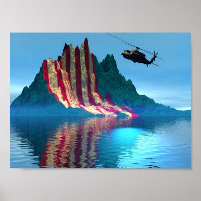 Poster Montagne patriotique (Devant)