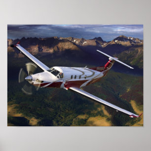 Poster Montagne pilotant PC-12