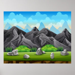 Poster Montagne rocheuse naturelle