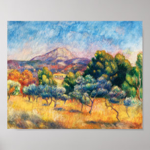 Poster Montagne Sainte-Victoire (Paysage) Renoir