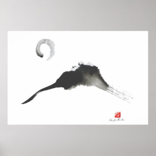 Poster Montagne, Sumi-e