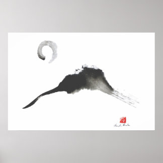 Poster Montagne, Sumi-e