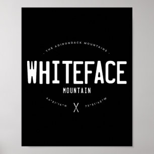 Poster Montagne Whiteface New York Graphique en détresse