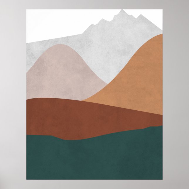 Poster Montagnes Abstraites (Devant)