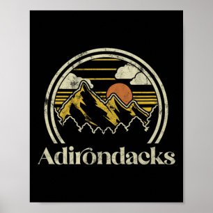 Poster Montagnes Adirondacks New York Camp de Randonnée V