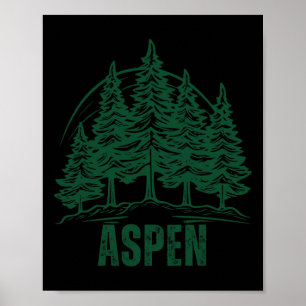 Poster Montagnes Aspen Colorado Ski Sapin Extérieur Usa