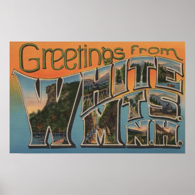 Poster Montagnes blanches, New Hampshire (Devant)