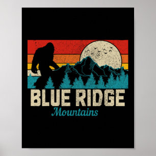 Poster Montagnes Blue Ridge Bigfoot Randonnée Vintage Cha