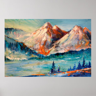 Poster Montagnes, Canyon. Pic de montagne, crête, une mon