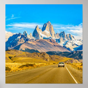 Poster Montagnes de Milou les Andes, EL Chalten,