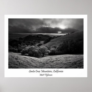 Poster Montagnes de Santa Cruz en noir et blanc