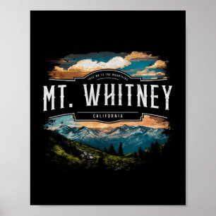 Poster Montagnes du mont Whitney Californie Randonnée Ext
