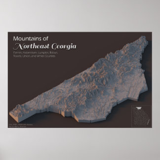 Poster Montagnes du nord-est de la Géorgie