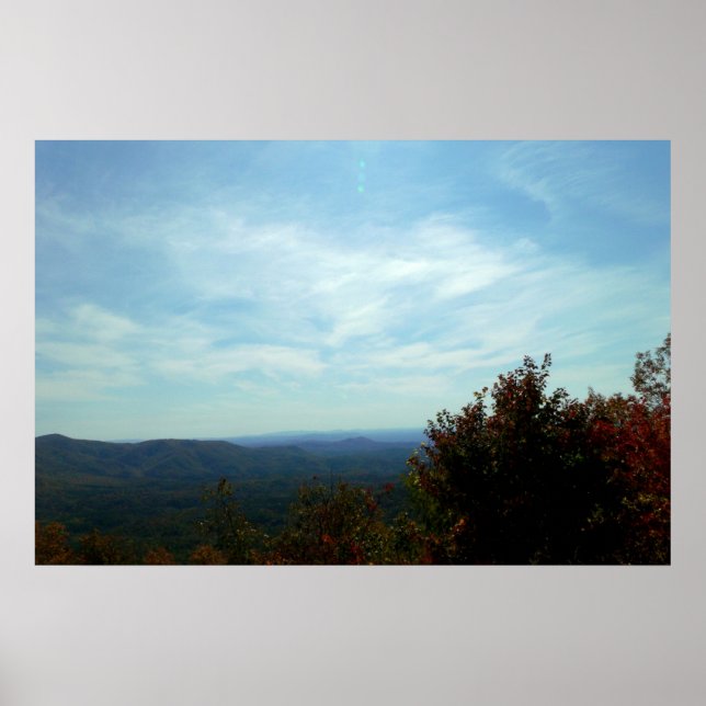 Poster Montagnes et ciel (Devant)